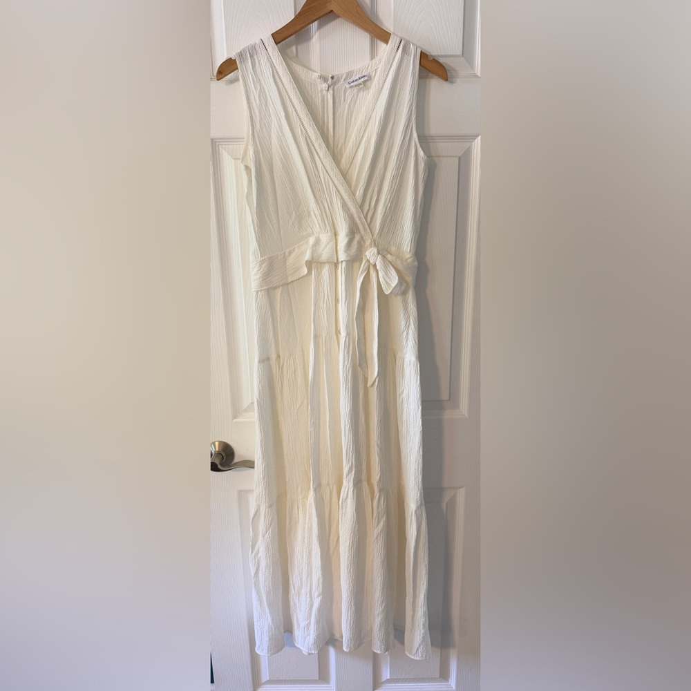 Calvin Klein Cream Wrap Dress